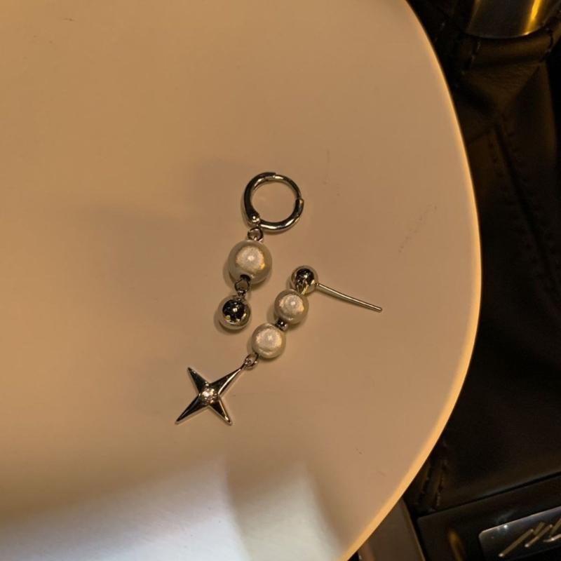 Pearl Drop Earrings for Women Girl Bridal Alloy Earrings Reflective Pearl Earrings Irregular Earrings Jewelry Decoration