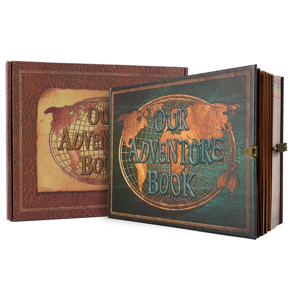 180 Page DIY Travel Photo Album Our Adventure Book Leather Retro Creative Anniversary Photo Album Wedding Guest Book Memory Gift