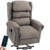 Velvet-Feel Electric Riser Recliner Chair, Power Lift Recliner Chair for Elderly with Remote Control, Dark Grey