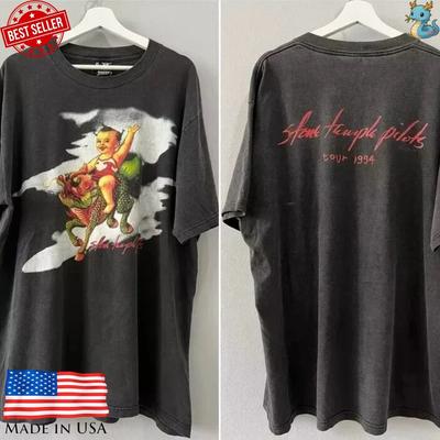 Stone Temple Pilots 1994 Tour T-Shirt Vintage Rockband Grafik T-Shirt Unisex T-Shirt