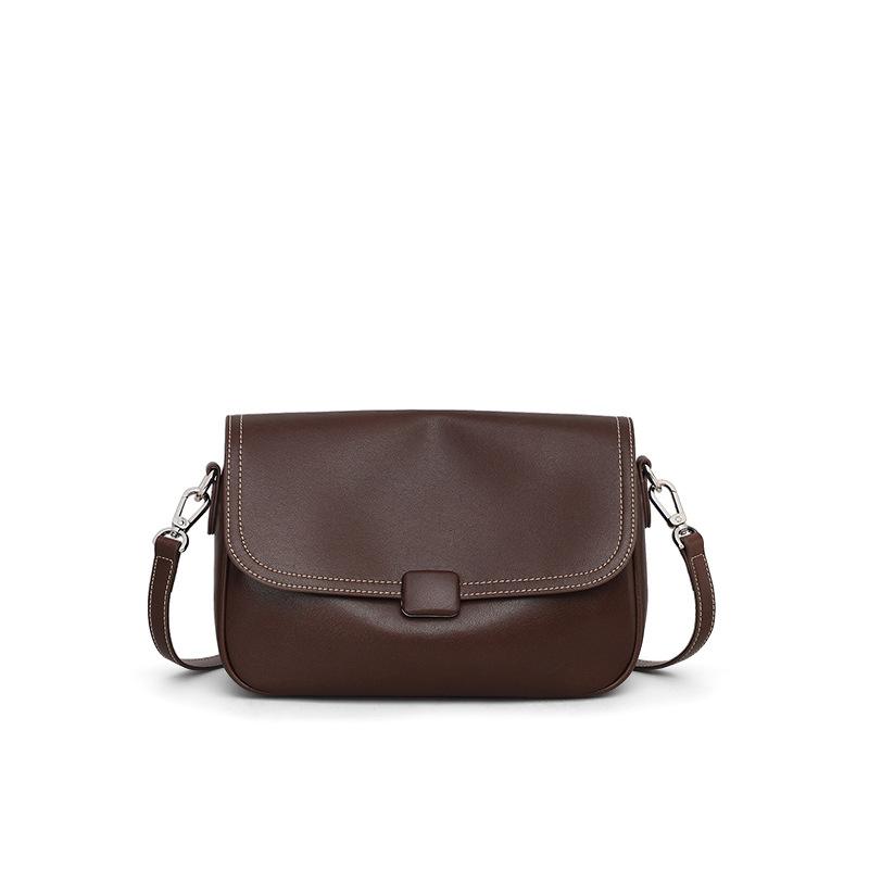 Neue Herbst- und Winter-kleine quadratische Tasche aus echtem Leder für Damen, hochwertige Umhängetasche zum Pendeln