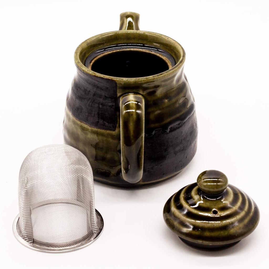 Mino Ware Oribe Checkered Made In Pot, Approx. 530ml, Pattern, Japan, 500-10