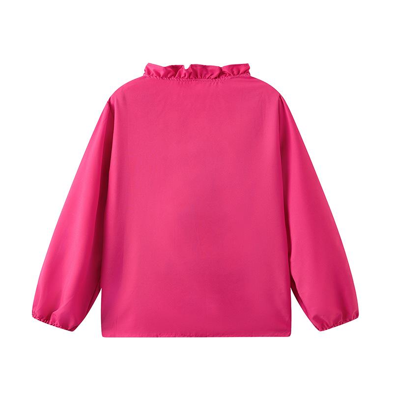 Women's Ruffle V-Neck Long-Sleeve Retro Slimming Top