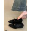 French Small Fragrant Mary Jane Shoes Plush Shoes Temperament Pointed Commuter Shoes Inner Height Increase Single Shoes