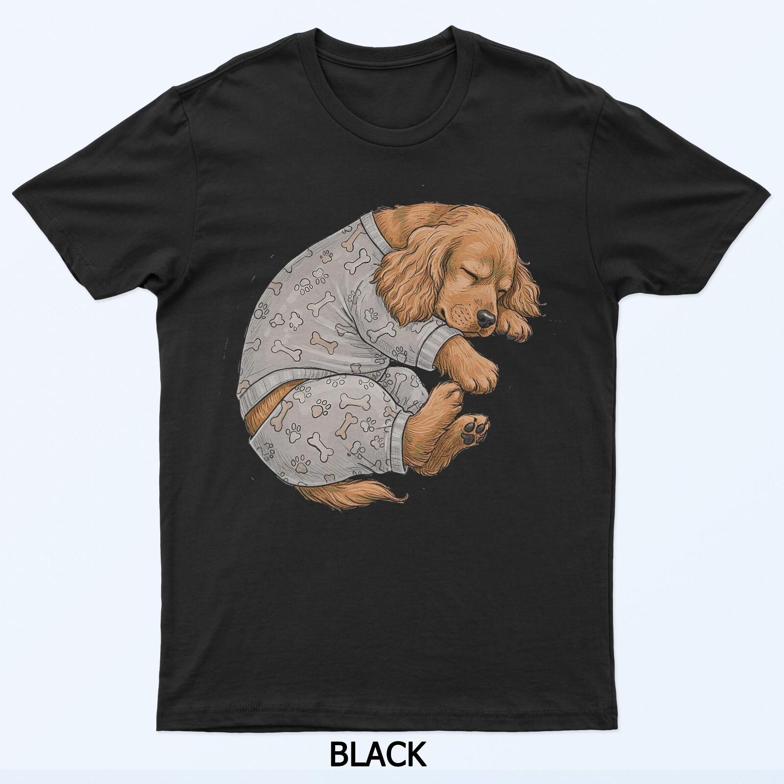 Смешная пижама с сонным кокер-спаниелем, мужская, женская, футболка XL