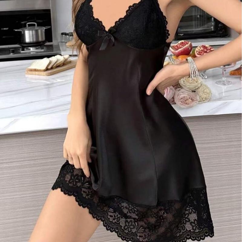 Damen S Spitze Transparent Negligé Sexy Nachtwäsche