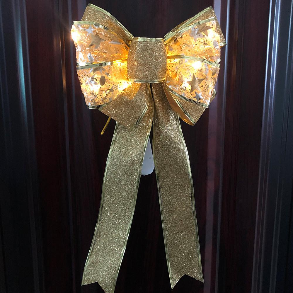 Christmas Led Eyecatching Bow Decoration With Stylish Silver And Options Gold