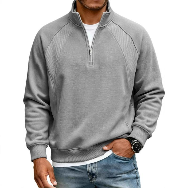 Men's Half Zip Sweatshirt Stand Collar Relaxed Fit Casual Pullover for Autumn Winter