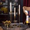 Metal Taper Candle Holders Set, Gold Candlestick Holders for Table Centerpiece, Decorative Candle Sticks for Wedding Party Home Dining Table Decor