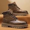 Martin boots shoes men's rhubarb boots autumn and winter high-top tooling shoes men's waterproof and non-slip boots men's