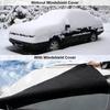 Car Windshield Snow Cover With 4 Layers Windproof Protection Defense Frost Sunlight, All Weather Winter & Summer Front Window Automotive Covers Sun &