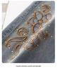 Spring 2026 Women's Chinese Style Embroidered Jeans: Trendy, Loose, Slimming Wide Straight-Leg Pants