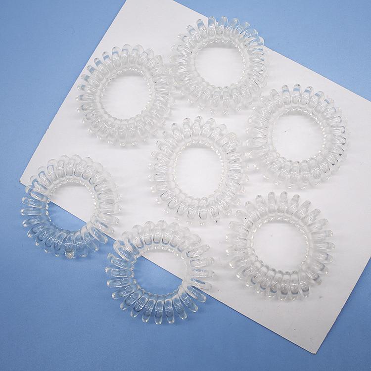 8PCS High Quality Hair Scrunchie Transparent Telephone Wire Elastic Hair Bands for Children Headwear