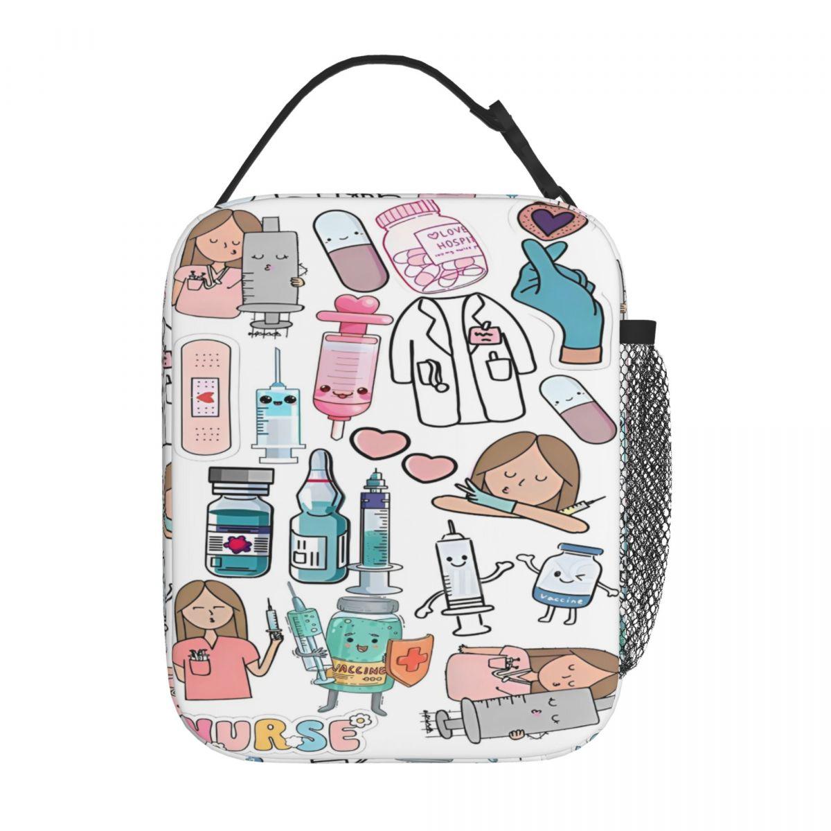 Infirmière En Difficulté Docteur Infirmière Sac à Déjeuner Pour Adulte Boîte à Lunch Kawaii Sac Isotherme de Travail Sacoche Thermique Isotherme Portable One Size