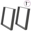Vidxl Dining Table Legs, 2 Pcs, Anthracite, 90X(72-73)Cm, Steel