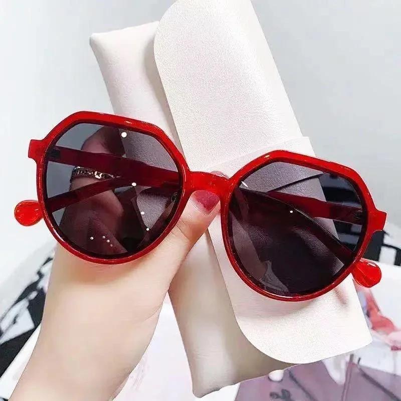 

Polygon Retro Sunglasses Women New Fashion Round Luxury Brand Sun Glasses Men Classic UV400 Protection Shades Vintage Eyewear красный
