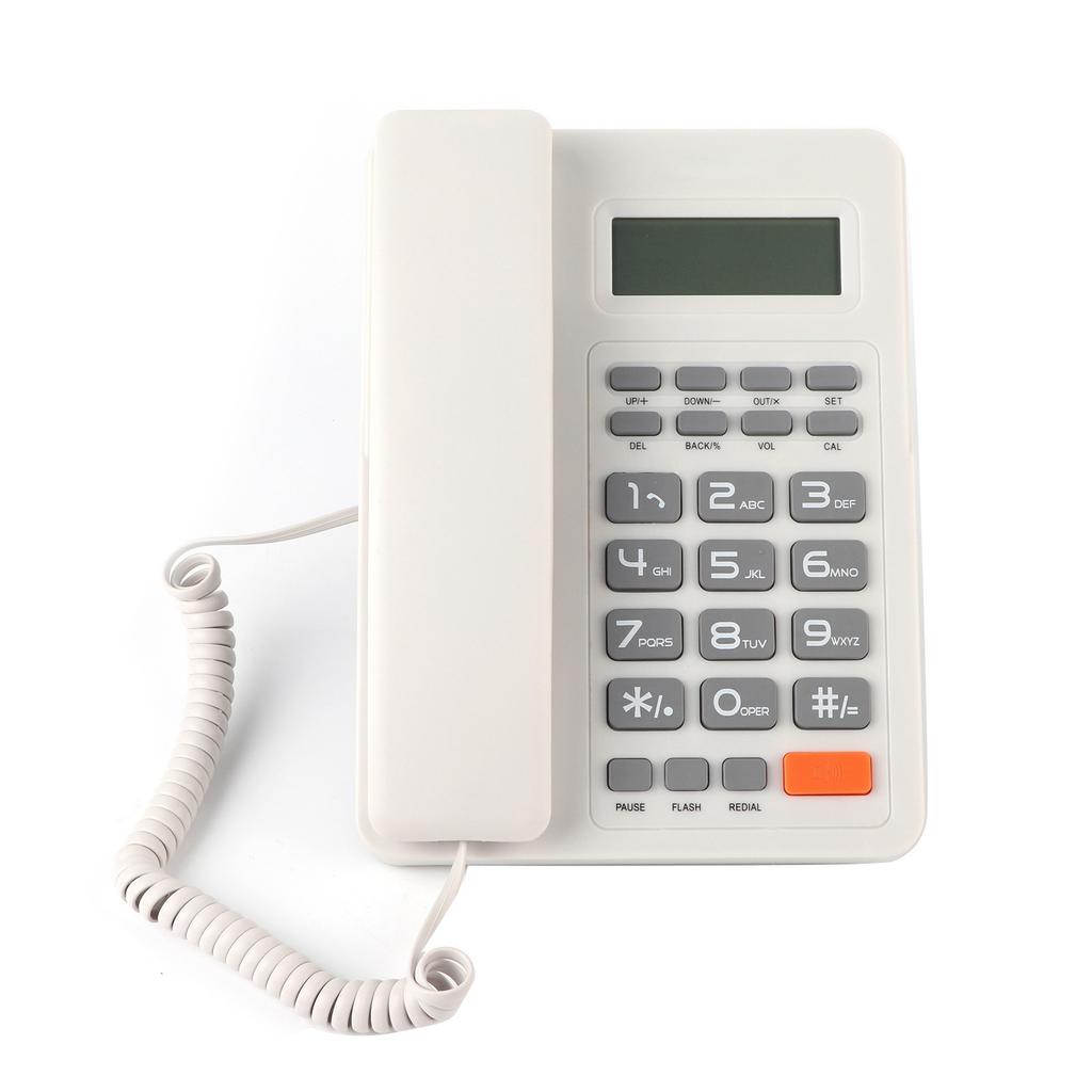 Home Hotel Wired Corded Desktop Phone Office Landline Telephone DTMF FSK English Display White