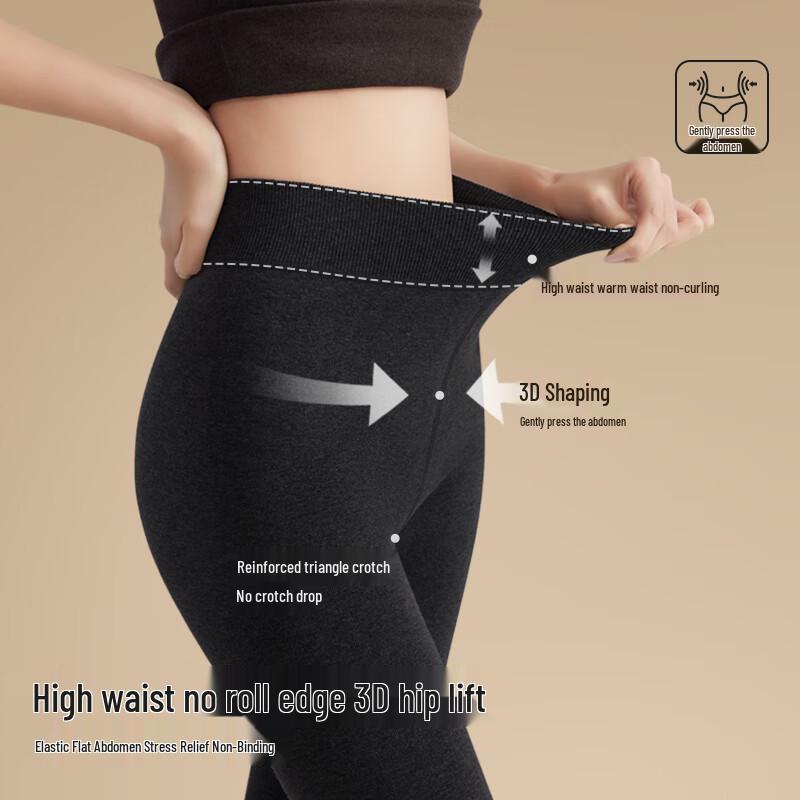 Langsha Women's High-Waist Thermal Fleece Lined Tights