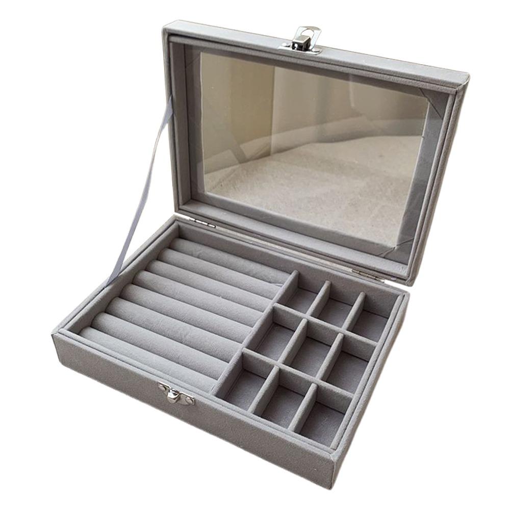 Porte-bague Organisateur de bijoux Boîte d'exposition de bijoux transparente Boîte de rangement pour bijoux Rangement de voyage