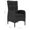 5 Piece Outdoor Dining Set Poly Rattan and Acacia Wood Black