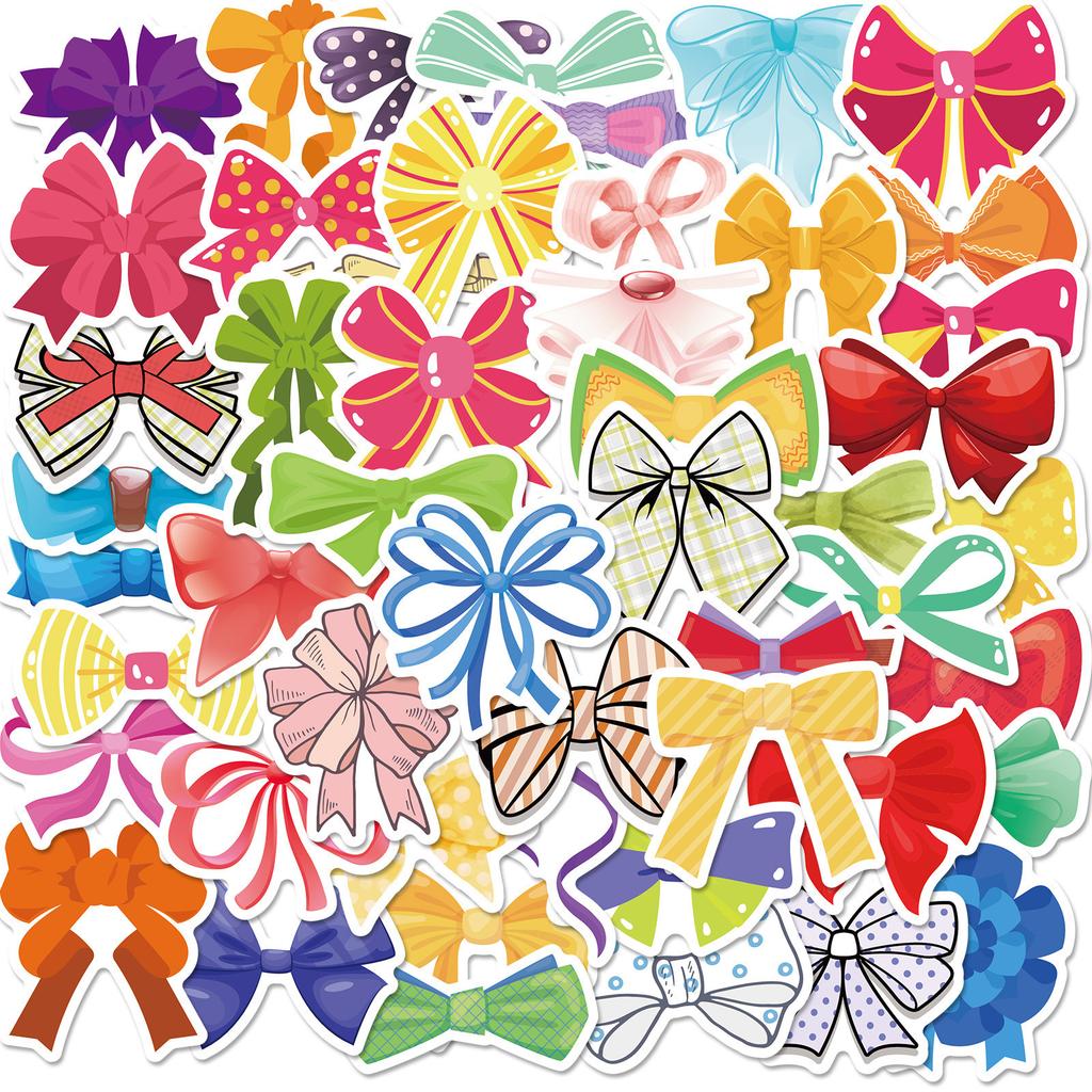 50 Bow Stickers New Product Internet Celebrity Girl Princess Little Girl Bow Children Puzzle Reward Stickers