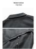 Men's Plus Size PU Leather Jacket - Hong Kong Style Autumn/Winter, Lapel, Pure Color, Casual Couple Outerwear for Chubby Individuals