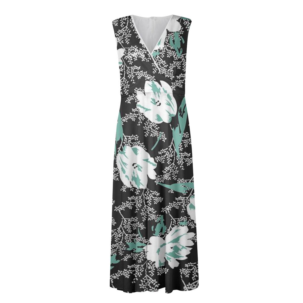 Women's Long Dress Dress Casual Dress Swing Dress A Line Dress Floral Fashion Streetwear Outdoor Daily Date Print Sleeveless V Neck Dress