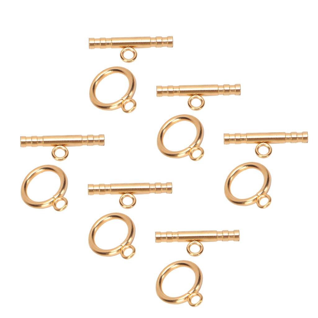 Runde knepplåser i rustfritt stål T-stanglåser for DIY halskjede armbånd smykker gull