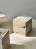 Yellow Geometric Stone Display Stand & Shoe Changing Stool for Entryway Decor