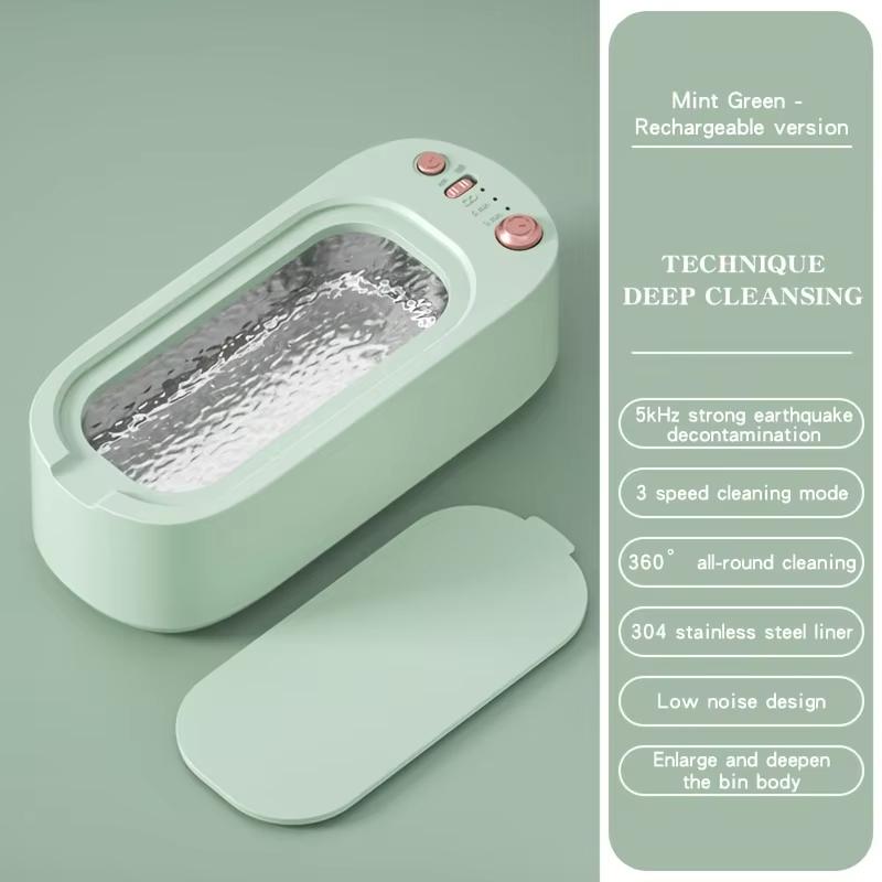 Ultrasonic Cleaner High-Frequency USB Rechargeable with Adjustment & Timing Feature for Household Jewelry Rings Glasses Cleaning