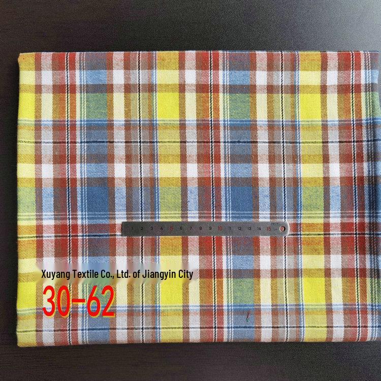 

Spot Color-Woven Plaid Jacquard Fabric for Children s Autumn/Winter Brushed Polyester-Cotton Shirts
