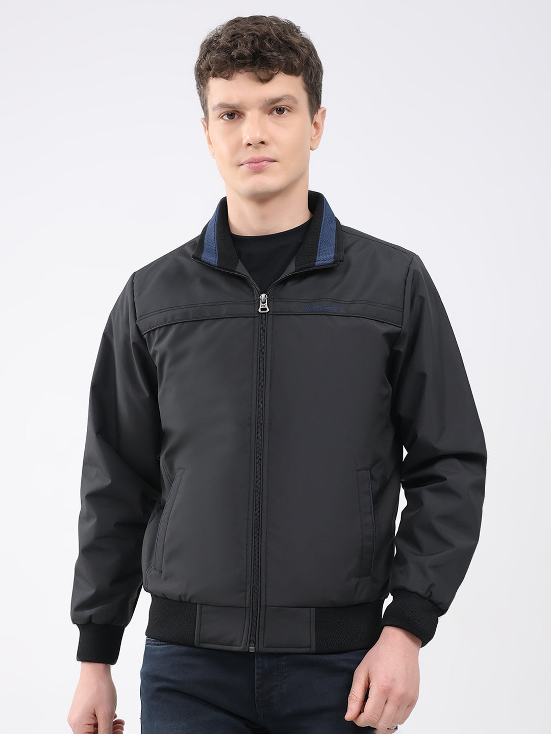 Monte Carlo Men Regular Fit Black Jacket L
