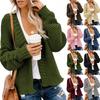 Womens Oversized Knit Cardigan Mid-Length Solid Color Casual Open Front Sweater Loose Fit Long Sleeve