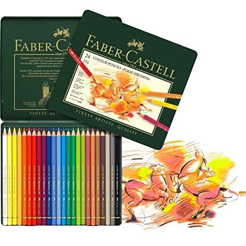Faber-Castell Polychromos Colored Pencils, 24 Colors, Tin, 110024 [Official Japanese Product]