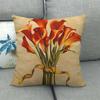Colorful And Fresh Flower Bouquet Pattern Digital Printing Short Plush Pillow Covers For Sofa Office Cushion Cover Home Goods