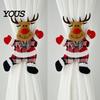 Christmas Curtain Tiebacks for Living Room 2Pcs Santa Tiebacks, Dancing Reindeer Holdders, Metal Clip Theme Holders Office Cute Bear Holdbacks Window