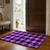 Houndstooth Check Pattern Floor Mat Soft Flannel Absorbent Mat Non-Slip Rug Home Bedroom Bathroom