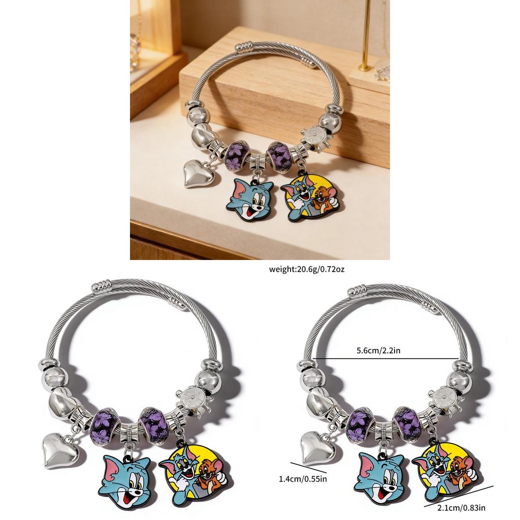 Tom And Jerry Cartoon Character Zinc Alloy Bracelets For Men And Women