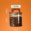 Wood Handle Glass Storage Jar Wood Lid Airtight Container Vacuum Sealed Jar  Coffee Bean Storage