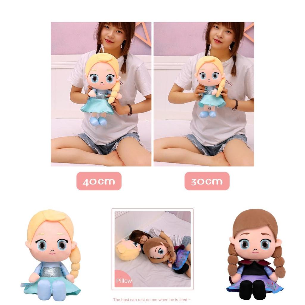 Disney Frozen Anna Elsa Plush Toy Soft Stuffed Doll For Room Decoration Skin-friendly And Collectible