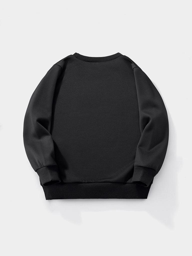 Euro-American Kids' Solid Color Long-Sleeve Autumn/Winter Sweatshirt – Customizable Basic Pullover