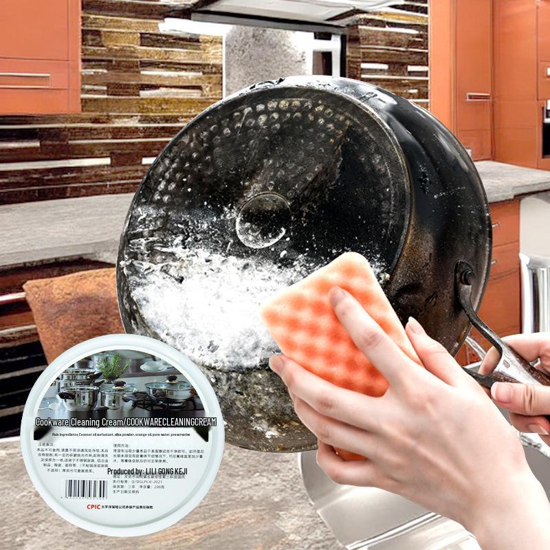 Shang Zhen Kitchen Multi-Purpose Cleaner: 200g Stainless Steel Burnt Pot Stain Remover Paste & Powder