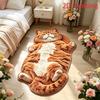 Cute Cartoon Cat-shaped Rug Soft Plush Bedroom Bedside Floor Mat Irregular Living Room Carpet Home Decoration Entrance Door Mat