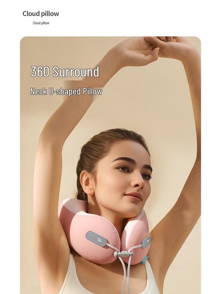 Portable U-Shaped Memory Foam Neck Pillow for Parent-Child - Foldable Travel, Airplane, Office & Nap Support