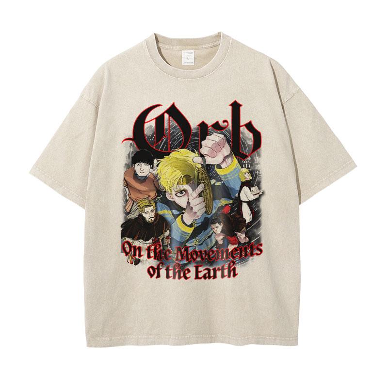 Anime Orb On the MoveUnisexts Earth T Shirt Vintage Washed Orb Tshirts Streetwear Unisexga Rafal Tops Tees Unisex Girl Cotton S