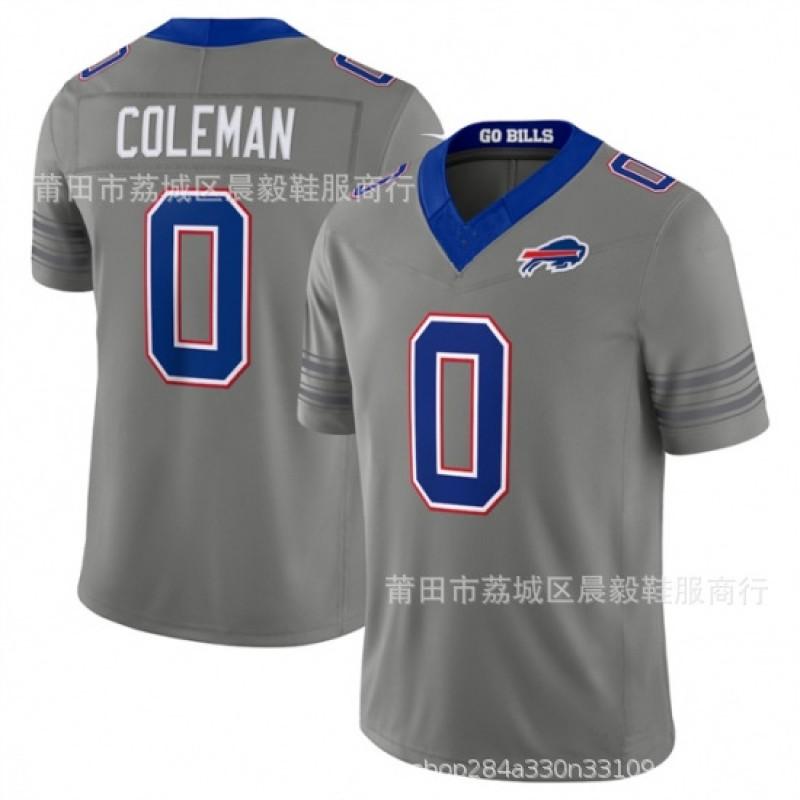 Buffalo Bills NFL Fútbol Jersey Allen 0 4 17 73 Gris Blanco Edición Speed Hombre Mezcla de Algodón Bordado Ropa Deportiva