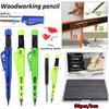 Hot Carpenter Pencil Set with 2.8MM Refill Lead, 55mm Tip Deep Hole Woodworking Pencil - Construction Drafting Marking Tool