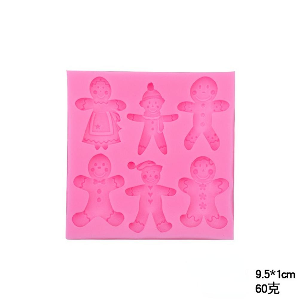 Stampo in silicone per cioccolato fondente a forma di pupazzo di neve di Natale, omino di pan di zenzero di Halloween