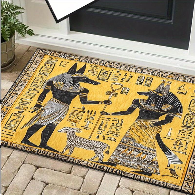 Ancient Egyptian Anubis Rug for HistoryEnthusiastsCultural Art CarpetsEgyptian Home Decor Anti slip carpet can be machine washed