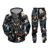 Autumn 3D Oriental Dragon God Printed Herre Hette Genser Set Mannlig Japansk Samurai Tatovering Glidelås 3d Treningsdress Herreklær Dress